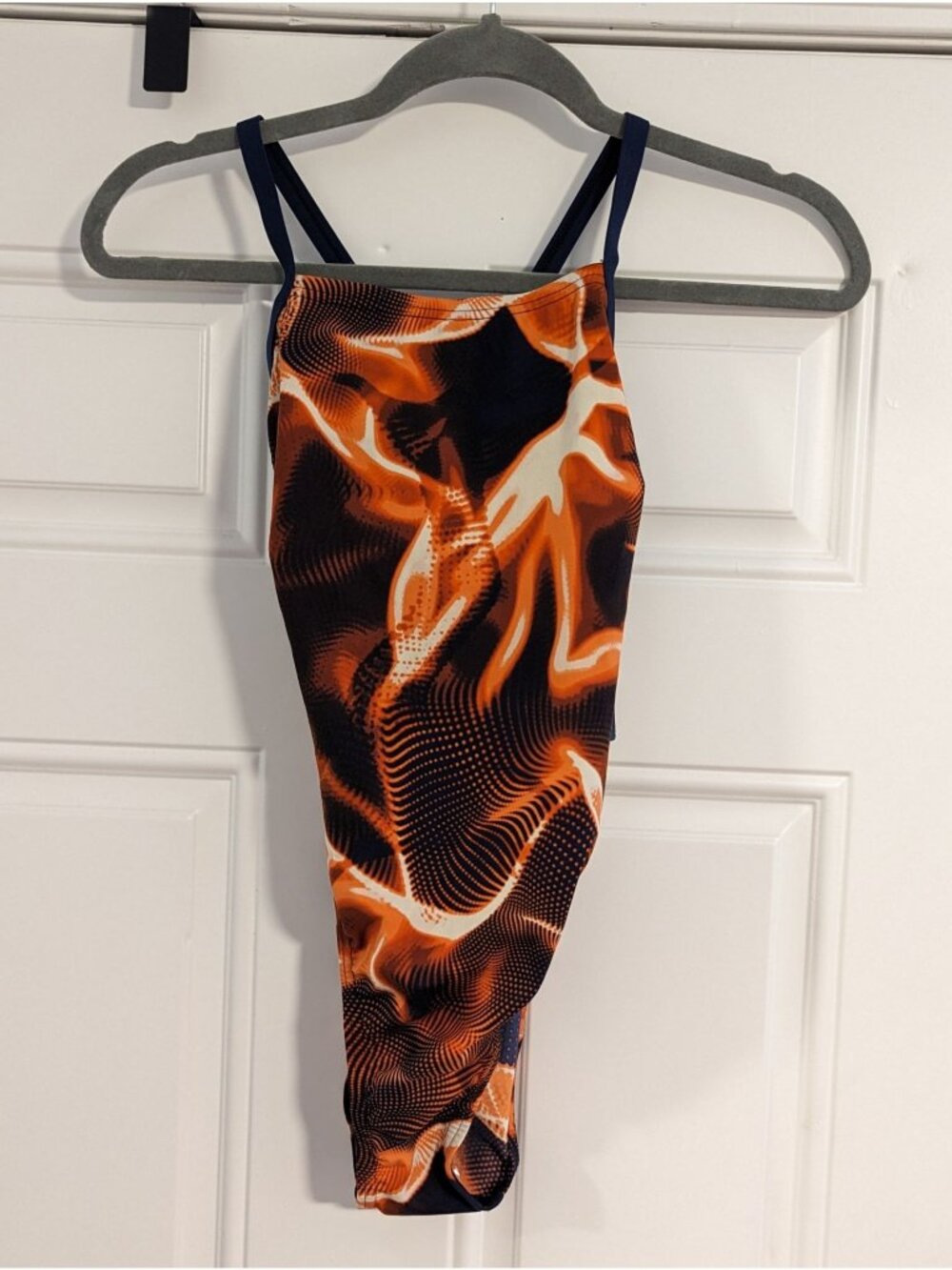 Speedo Endurance+ Flyback Womens Swimsuit Navy/Orange Size 28 New With Tags